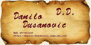 Danilo Dušanović vizit kartica